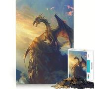 Mystical Dragon On A Cliff Jigsaw Puzzles 1000 Piece for Teenagers Strengthen Memory Home Leisure Clean Edge Cherished Gift (50x75cm)