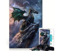 Mystical Dragon On Rock Hard Jigsaw Puzzle for Adults 1000 Pieces Strong Logic Toy Bonding Time Clear Edge (50x75cm)