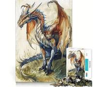 Mystical Dragon Sketch Jigsaw Puzzle for Teenagers 1000 Pieces Memory Gain Calm Relax Design Assembly Classic Gift (38x26cm)