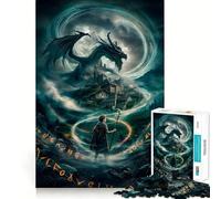 Mystical Dragon Vortex Jigsaw Puzzles for Adults1000 Pieces Focus Brain Toy Relax Time Tight Edge Santa Wish Pick (38x52cm)