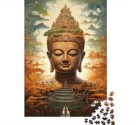 Mystical Eastern Buddha Statue Jigsaw Puzzle for Adults 1000 Piece Jigsaw Puzzle Meditative Art Scene Paper Relaxation Home Decor 70x50cm/1000pcs