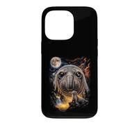 Mystical Elephant Seal Howling Full Moon Ocean Art Case for iPhone 13 Pro
