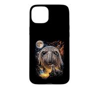 Mystical Elephant Seal Howling Full Moon Ocean Art Case for iPhone 15 Plus