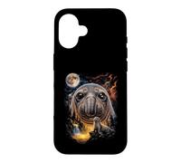 Mystical Elephant Seal Howling Full Moon Ocean Art Case for iPhone 16