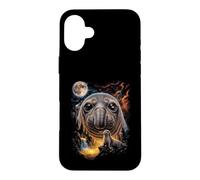 Mystical Elephant Seal Howling Full Moon Ocean Art Case for iPhone 16 Plus
