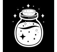 Mystical Elixir Bottle Clipart Wall Decals Paster Paper 49.4x66.7cm Waterproof White