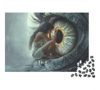 Mystical Eye Encounter 1000 Pieces Eye & Girl Art Recycled Cardboard Jigsaw Puzzle for Kids 12+ Brain Training Educational Enlightenment Missing Piece Guarantee holiday pastime 52x38cm/1000pcs