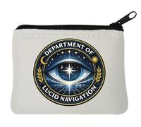 Mystical Eye with Celestial Navigation Theme Neoprene Coin Purse Pouch 10x11cm White