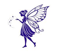 Mystical Fairy Silhouette Art Fine Carving Stickers 67.2x70.4cm Art Mural Painting DarkBlue