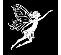Mystical Fairy Silhouette Art Wall Decals Paster Paper 67.2x69cm Removable Without Leaving Glue White