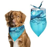 Mystical Fantasy Blue Nature Dog Bandana Triangle Dog Scarf Washable Polyester Dog Bibs Cute Pet Bandana for Medium Large Dogs Puppy and Cats