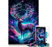 Mystical Fantasy Deer Adult Jigsaw Puzzles1000 Pieces Mind Exercise Toy Tension Relief Design Assembly Lovely Present (50x75cm)
