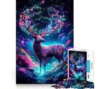 Mystical Fantasy Deer for Adults 1000 Piece Jigsaw Puzzle Thought Toy Anxiety Relief Precise Edge Thoughtful Gift (38x26cm)