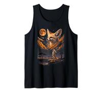 Mystical Fennec Fox Lunar Gaze Cosmic Night Tank Top
