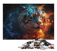 Mystical Flame Tiger Puzzles 1000 Pieces Wooden Puzzles for Adults & Teenager Stress Relief Toys 1000pcs (75x50cm)