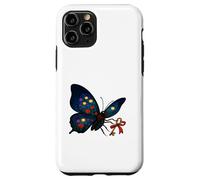 Mystical Floral Winged Butterfly Holding Key With Red Ribbon Case for iPhone 11 Pro