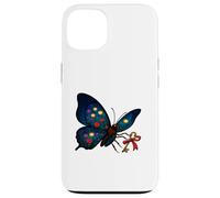 Mystical Floral Winged Butterfly Holding Key With Red Ribbon Case for iPhone 13