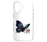 Mystical Floral Winged Butterfly Holding Key With Red Ribbon Case for iPhone 17