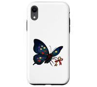 Mystical Floral Winged Butterfly Holding Key With Red Ribbon Case for iPhone XR