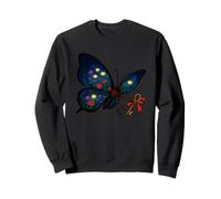 Mystical Floral Winged Butterfly Holding Key With Red Ribbon Sweatshirt