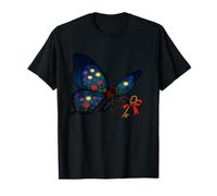 Mystical Floral Winged Butterfly Holding Key with Red Ribbon T-Shirt