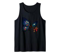 Mystical Floral Winged Butterfly Holding Key with Red Ribbon Tank Top