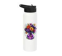 Mystical Flowers Beltane Blessings May Day Pagan Witchy Stainless Steel Insulated Water Bottle