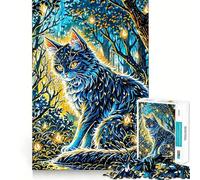 Mystical Forest Cat 1000 Piece Jigsaws for Adults Puzzle Focus Brain Toy Quiet Fun Tight Edge Santa Wish Item (50x75cm)