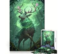 Mystical Forest Deer Glowing Runes 1000 Piece Jigsaw Puzzles for Adults Jigsaw Fine Logic Toy Quiet Fun Neat Edge Memorable Gift (38x26cm)
