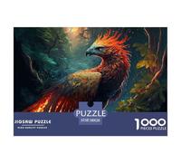 Mystical Forest Fire Feathered Bird 1000 Piece Jigsaw Puzzle Jigsaw Puzzle for Adults Relaxing Home Decoration Gift 38x26cm/1000pcs