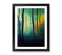 Mystical Forest Framed Wall Art Print A2 Black