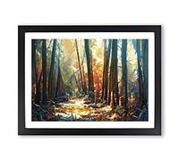 Mystical Forest Framed Wall Art Print A2 Black