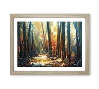 Mystical Forest Framed Wall Art Print A2 Oak