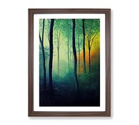 Mystical Forest Framed Wall Art Print A2 Walnut