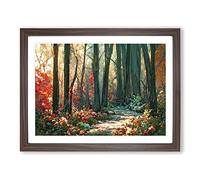 Mystical Forest Framed Wall Art Print A2 Walnut