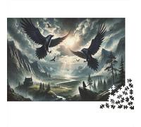 Mystical Forest Jigsaw Puzzles 1000Pc Recycled Material Ravens Puzzle for Boy & Girl Fun Present & Activity for Home Ideal for Child‘s Birthday Gift 38x26cm/1000pcs