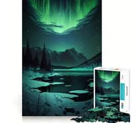 Mystical Forest Lake Adult Jigsaw Puzzles 1000 Pieces Mind Exercise Toy Calming Play Design Assembly Amazing Present (38x26cm)