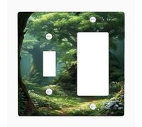 Mystical Forest Light Switch Cover Plates/Outlet Covers, Lush Green Woodland Scene for Home Décor, Thermoplastic Wall Plates, Standard Size Toggle Rocker
