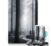 Mystical Forest Rune of Freya 1000 Piece Jigsaw Puzzle for Teenagers Memory Gain Soothing Fun Design Assembly Elegant Gift (38x52cm)