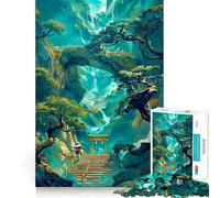 Mystical Forest Tree Art 1000 Piece Jigsaw Puzzles for Adults Jigsaw Brain Skill Warm Time Exact Edge (50x75cm)