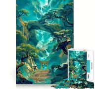 Mystical Forest Tree Art 1000 Piece Jigsaw Puzzles for Adults Jigsaw Brain Skill Warm Time Exact Edge (38x52cm)