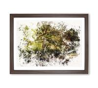 Mystical Forest Watercolour Modern Framed Print | A3 Walnut Framed Wall Art | Ready to Hang | Modern Landscape Picture | Living Room Bedroom Lounge Office