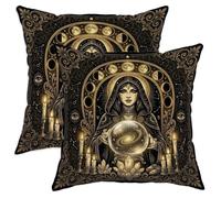 Mystical Fortune Teller Celestial Quote Throw Pillow Covers 14x14 Set of 2