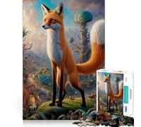 Mystical Fox Encounters for Adults 1000 Piece Jigsaw Puzzle Thought Toy Anxiety Relief Precise Edge Thoughtful Gift (38x52cm)