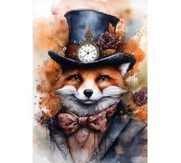 Mystical fox greeting card. Charlie by Amanda Skipsey