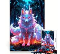 Mystical Fox in Forest 1000 Piece Jigsaw Puzzles for Adults Teenagers Clear Logic Toy Relax Time Perfect Cut Santa Wish Item (38x52cm)