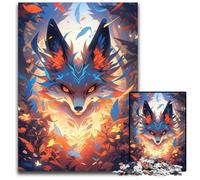 Mystical Fox in Forest Puzzle 1000 Pieces Jigsaw Wooden Jigsaw Puzzles for Adults Brain Challenge Game for Teenagers Family Interaction 1000 PCS(38x26cm)