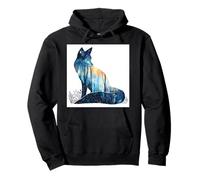 Mystical Fox Starry Forest Moon Animal Pullover Hoodie