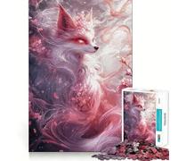 Mystical Fox with Cherry Blossoms 1000 Piece Jigsaw Puzzles for Adults Jigsaw Fine Logic Toy Quiet Fun Neat Edge Memorable Gift (50x75cm)