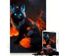 Mystical Fox with Fire And Ice Jigsaw Puzzles for Adults 1000 Pieces Logic Sense Toy Relaxing Fun Smooth Edge (38x52cm)